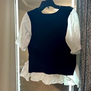 Anthropologie classic sweater vest + shirt combo